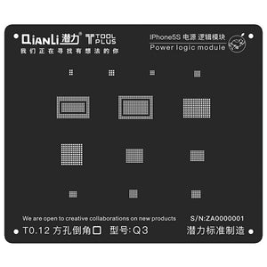 Qianli Power Logic Module Reballing Stencil Square Hole Template Tin Planting Mesh Black Steel Net Repair Tool For Phone 5/5S/6/6S/7/8