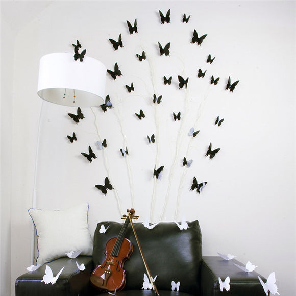 12Pcs 3D Butterfly Wall Stickers Home Room Wall Decal Window Door Decoration Stickers