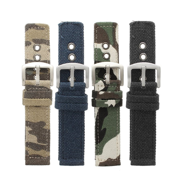 22 mm Sport Canvas Military Camouflage Watch Strap Band