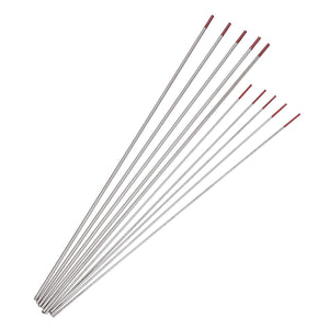 10Pcs WT20 1.0x150mm 1.6x175mm TIG Welding Tungsten Electrodes Red Tip Rods Set