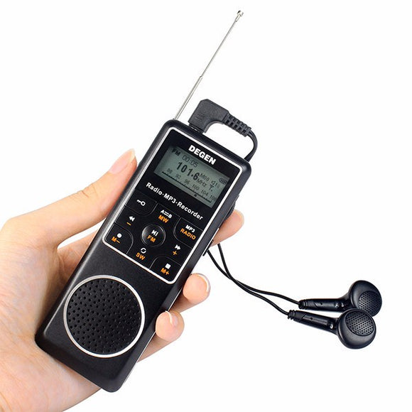 Degen DE1127 Portable AM/FM/SW Digital Radio With 4GB MP3 Player Voice Recorder E-book Reader