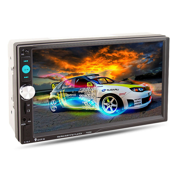 7023D 7 Inch 2 Din Car MP5 Stereo Player bluetooth Touch Screen FM Rear View Camera AUX