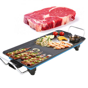 1500W Electric BBQ Grill Korean Smokeless Barbecue Cooking Stove Teppanyaki Non-stick Hotplate