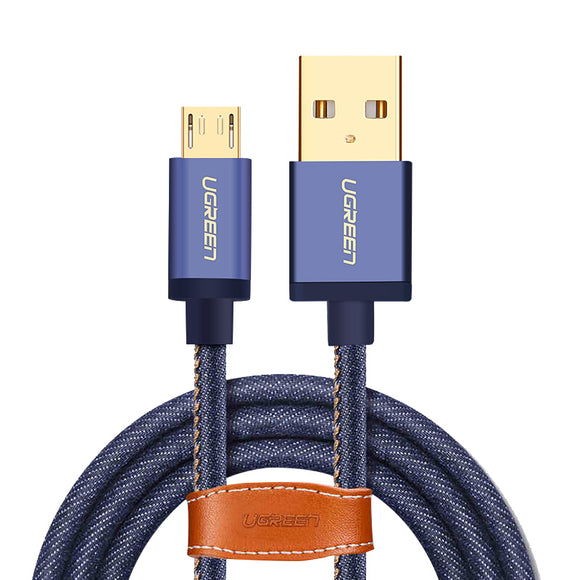 Ugreen Micro USB to USB Denim Braided 2A Fast Charging Cable Data Cable