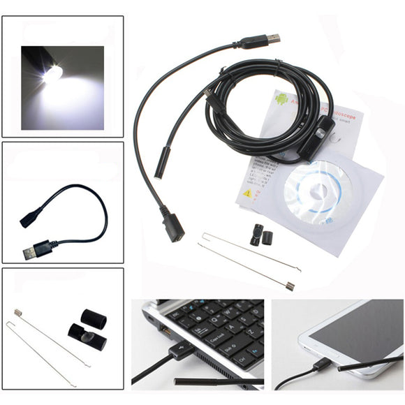 6 LED 7mm Lens IP67 USB Android Borescope Waterproof Tube Snake Camera for Android Phone and PC