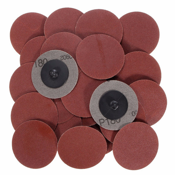 25pcs 2 Inch 180 Grit Roll Lock Sanding Discs with Holder R-Type Abrasive Tool