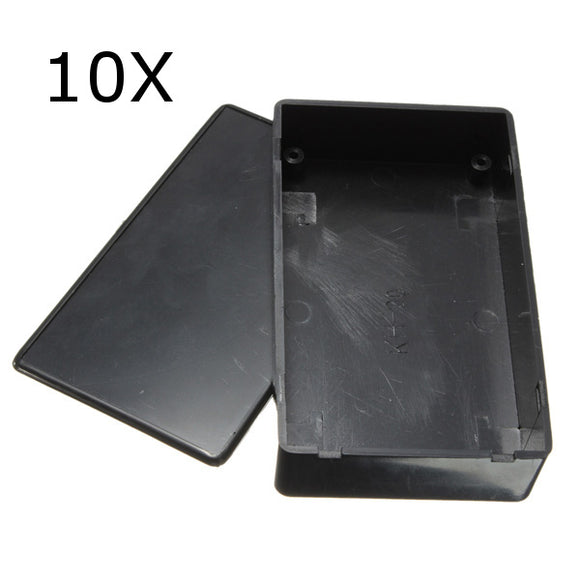 10Pcs Black Plastic Electronic Box Instrument Case 100x60x25mm