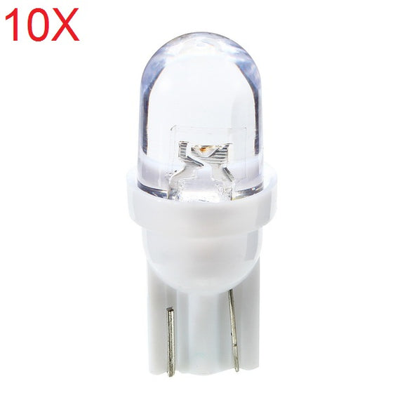 10PCS T10 1W 25LM Bulb Motorcycle Steel Ring /Instrument/Fog Lamp DC 12V Car Auto White Lights