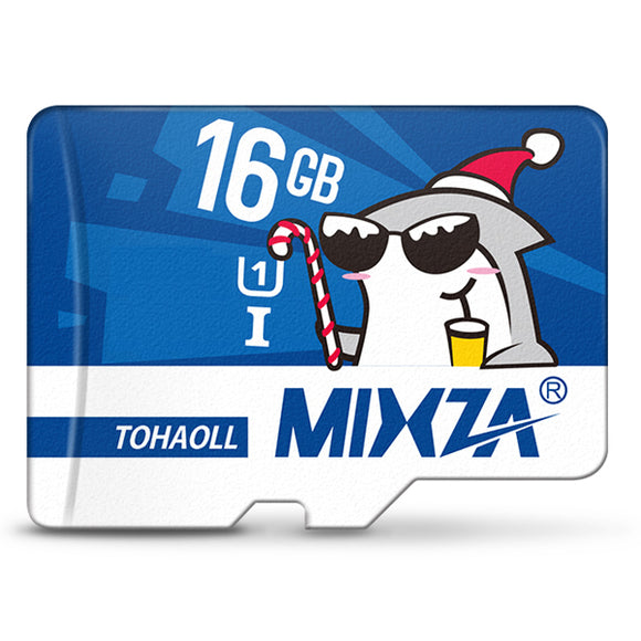 Mixza Christmas Shark Limited Edition 16GB U1 Class 10 TF Micro Memory Card for DSLR Digital Camera TV Box MP3