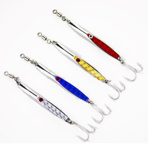 ZANLURE 4PCS 21g 78mm Hard Bait Mixed Colors Metal Fishing Lures Spoon Bait Set Lures