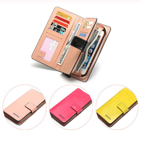 6 Inches Cell Phone Women 12 Card Slots Cell Phone Wallet Purse PU Credit Card Wallet