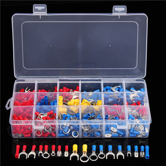 520pcs Assorted Crimp Electrical Splice Spade Ring Fork Terminal Wire Connectors