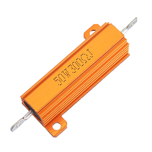 RX24 50W 300R 300RJ Metal Aluminum Case High Power Resistor Golden Metal Shell Case Heatsink Resistance Resistor