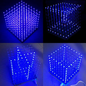 Geekcreit 8x8x8 LED Cube 3D Light Square Blue LED Electronic DIY Kit