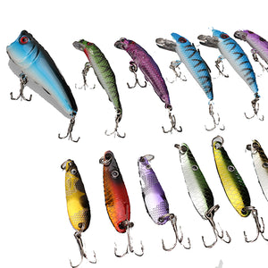 ZANLURE 30pcs Minnow Fishing Lures Spinner Spoon Bait Crankbaits Assorted Hook Tackle