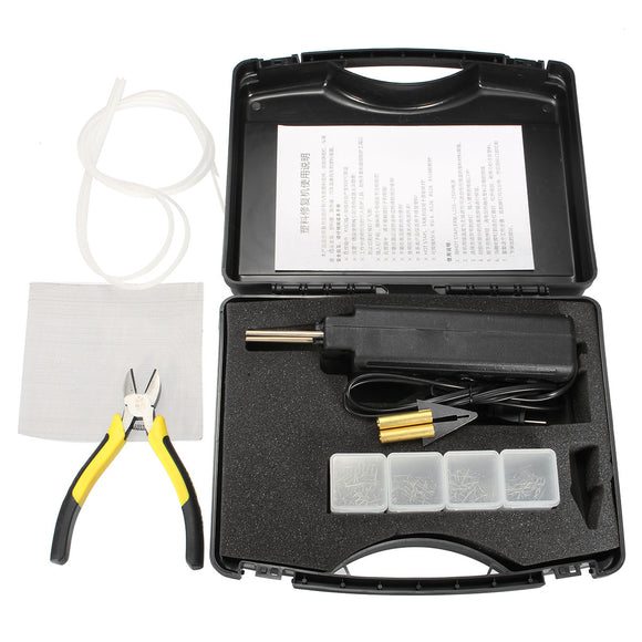 AC220V Hot Stapler Bumper Fender Fairing Weld Gun Plastic Repair Kit Staples US Plug