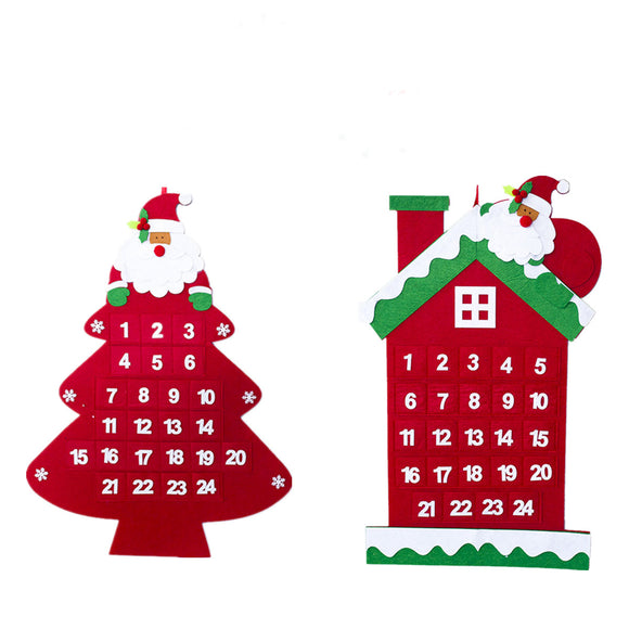 Christmas Tree Advent Calendar Felt Fabric Holiday Countdown Christmas Display Decor