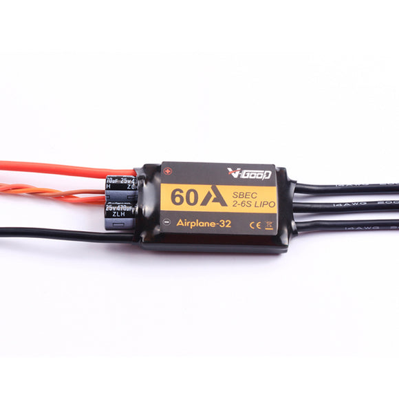 VGOOD 60A 2-6S 32-Bit Brushless ESC With 5A SBEC for Fixed Wing RC Airplane
