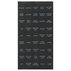 45pcs Caravan Marine Boat Instrument Switch Circuit Panel Decal Sticker Label