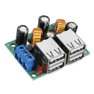 10pcs 36/24/12/9V to 5V 3A Step Down Module 4USB Interface Car charging Solar Buck Power Supply