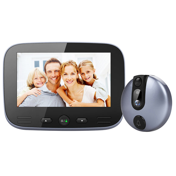 M100 4.3 inch Video Doorbell 2MP HD Night Vision Peep Hole Camera Motion Detect 15s Message Leaving