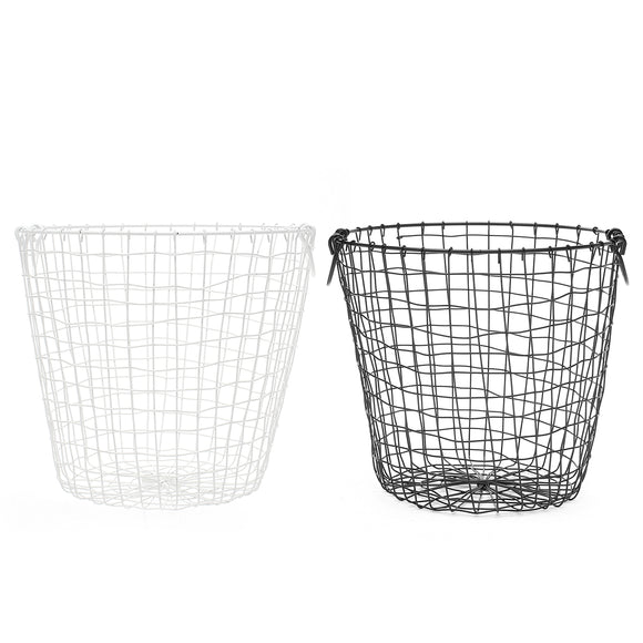 35cm Trash Can Garbage Waste Metal Wire Basket Mesh Laundry Clothes Storage Bedroom Office