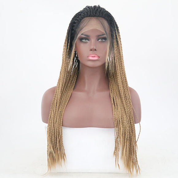 Black African Scorpion Twisted Viscera Stained Front Lace Wig