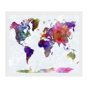 50x35cm Retro World Map Canvas Painting Print Wall Paper Picture Home Decor Unframed