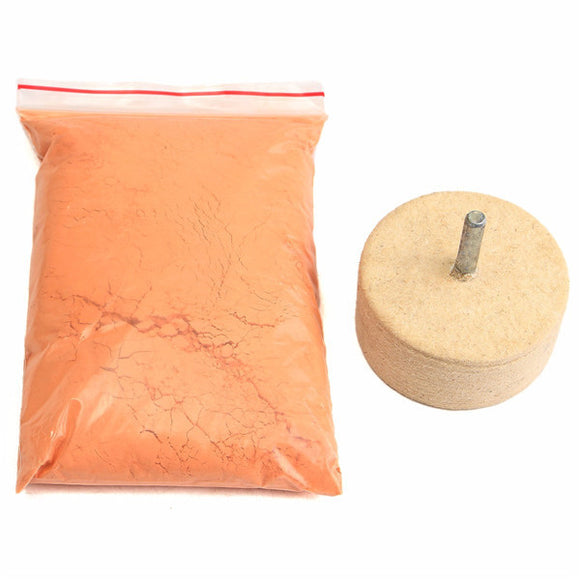 8Oz 230g Cerium Oxide Polishing Powder with 2 Inch Felt Polishing Wheel