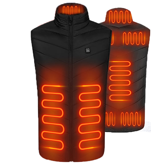 4/8 Heating Area Heated Vest Warm Electric USB Charging Men Women Jacket Winter Body Coat Thermal