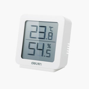 Deli Digital Thermometer Hygrometer LCD Clear Display Standing and Hanging Dual Use