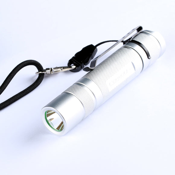 Convoy S2+ Silver Xp-l Hi 7135x8 3/5modes Rubber Button EDC LED Flashlight 18650