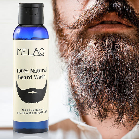 Melao Eliminates Bacteria Beard Wash Shampoo Cleans Conditions Natural Mustache Enhancing