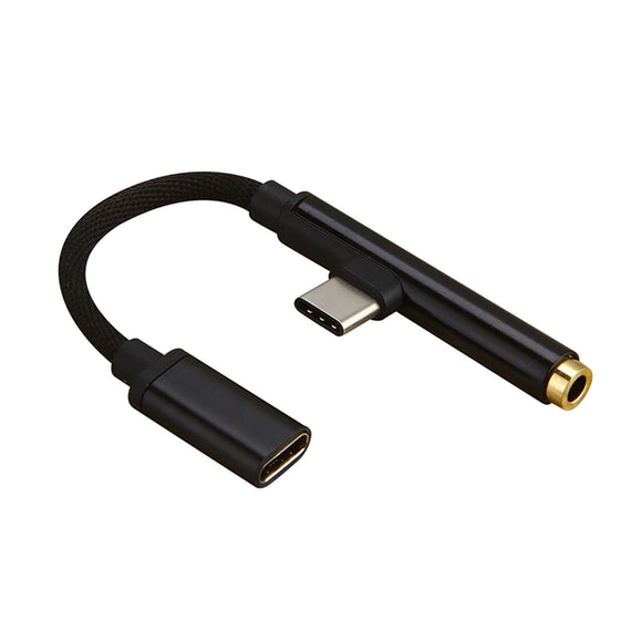 2 in 1 Type-C to 3.5mm Cable Type C Adapter Cable Earphone Audio Cable 12cm for 8 Huawei Letv