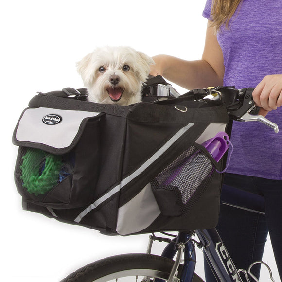 Pet Puppy Bicycle Basket Storage Puppy Ride Bike Canopy Dog Cat Carrier Safety Bike Basket