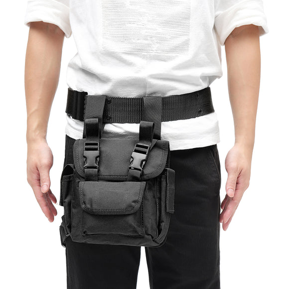 Men Nylon Waterproof Wear-resistant Tactical Waist Drop Leg Bag Belt Climbing Hiking Cycling Pack