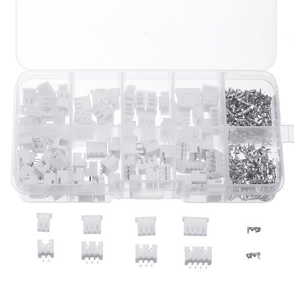 1250Pcs 2.54mm XH2.54 2p 3p 4 Pin Connector Plug+Straight Needle+Terminal Socket Header Wire Adaptor