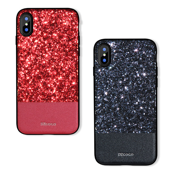 DZGOGO Diamond Bling PU Leather Protective Case for iPhone X