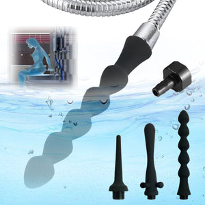 Shower Enema System Vaginal Anal Cleaner Silica Colon Douche Nozzle with 1.5M Hose