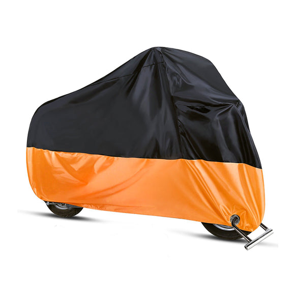 190T Motorcycle Cover Waterproof Outdoor Rain Dust UV Scooter Orange Black Protector L-4XL