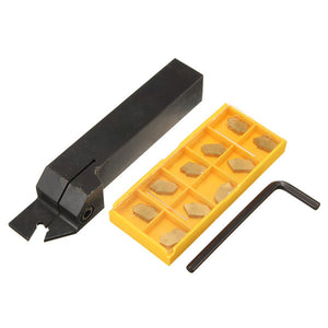 ZQ2020R-3 Lathe 20mm Parting Off Turning Tool Holder With 10pcs SP300 3mm Carbide Inserts