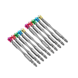 Broppe 10pcs 100mm Magnetic PH2 Screwdriver Bit ABS Ring 1/4 Inch Hex Shank Drywall Screwdriver