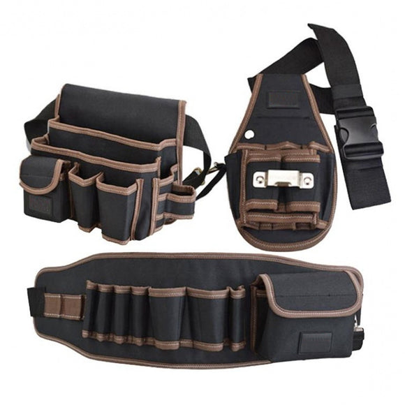 Multifunctional Electrician Tool Bag Pockets Waist Bag Hardware Repair Storage Bag