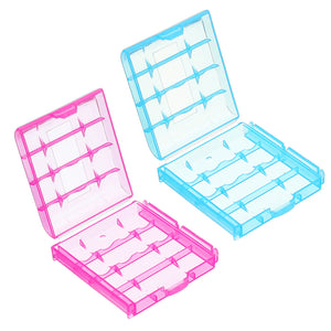 Powerlion PL-B5742 Clear AA AAA Battery Storage Box Case 1 Blue 1Red