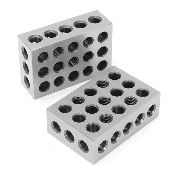 Machifit 2pcs 1x2x3 Inch Blocks 23 Holes Parallel Clamping Milling Tool Precision 0.0001 Inch