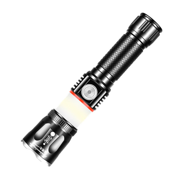 XANES T6 200W Flashlight 4 Modes USB Rechargeable Zoomable Life Waterproof COB Work Lamp Camping Hunting