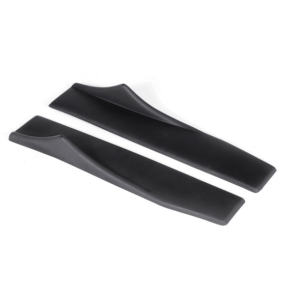 2pcs 58cm Universal Side Skirt Rocker Splitters Unpainted Black Rubber Front Bumper Lip Protector
