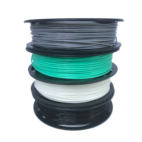 CCTREE 4 Colors 200g/Roll 1.75mm ST-PLA Filament Set with Black+Cyan+Gray+Transparent