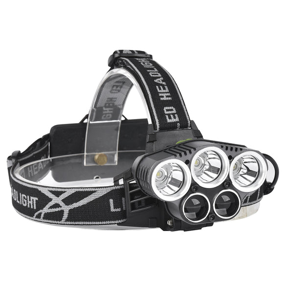 XANES 2309-B Bicycle Headlight 5 Switch Modes T6+2XPE Blue Light Outdoor Sports HeadLamp