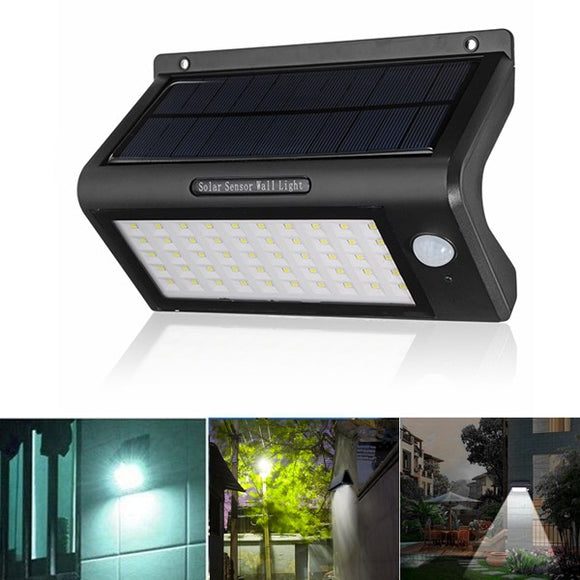 53 LED Solar Powered PIR Motion Sensor Light Control Wall Lamp Waterproof Security Light for Garden